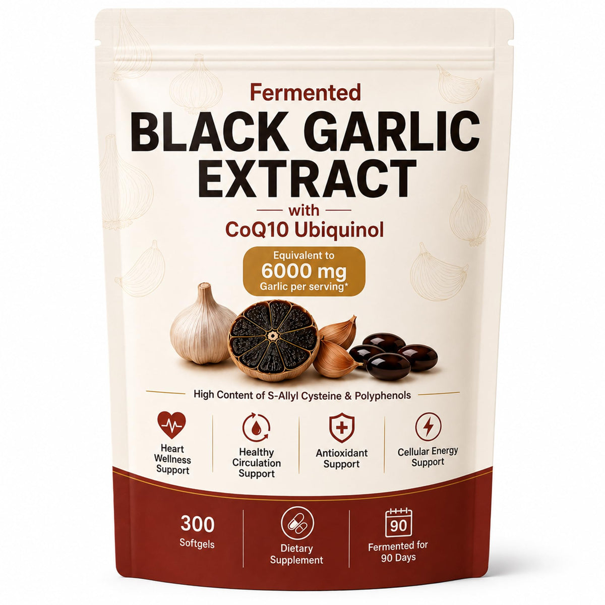 Black Garlic CoQ10 Capsules 300 Count N990363