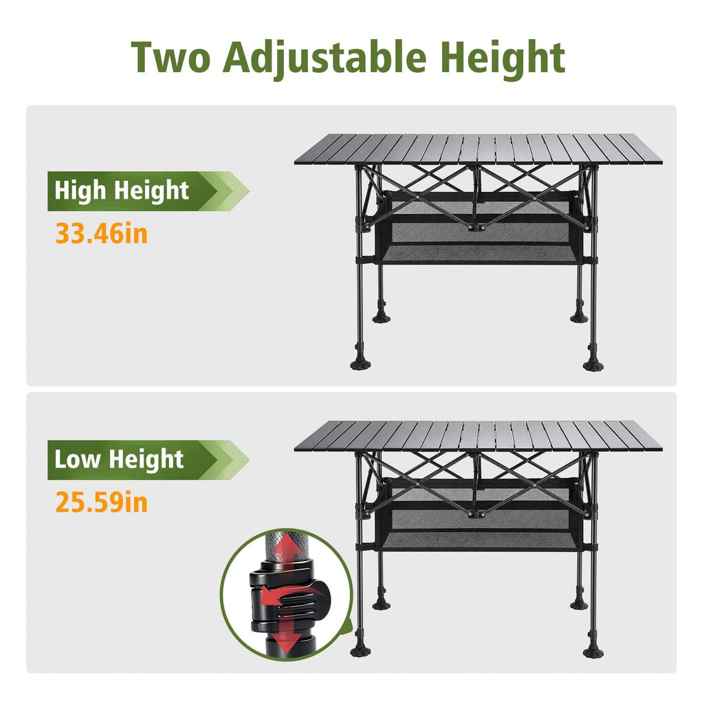Large Folding Camping Table Adjustable Height M183634