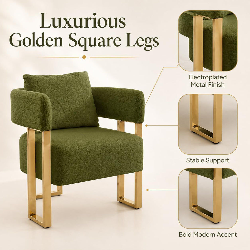 Green Teddy Accent Chair Set of 2 Upholstered Arm Chair O83944