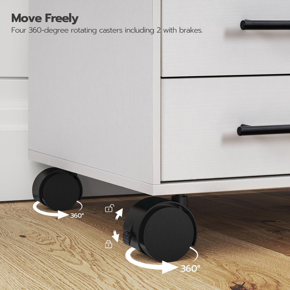 White 7 Drawer Wood File Cabinet Q8848