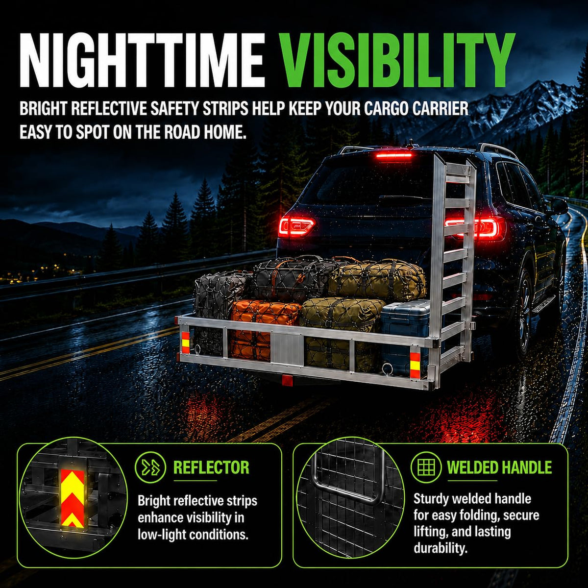 Aluminum Hitch Cargo Carrier with Ramp R560349