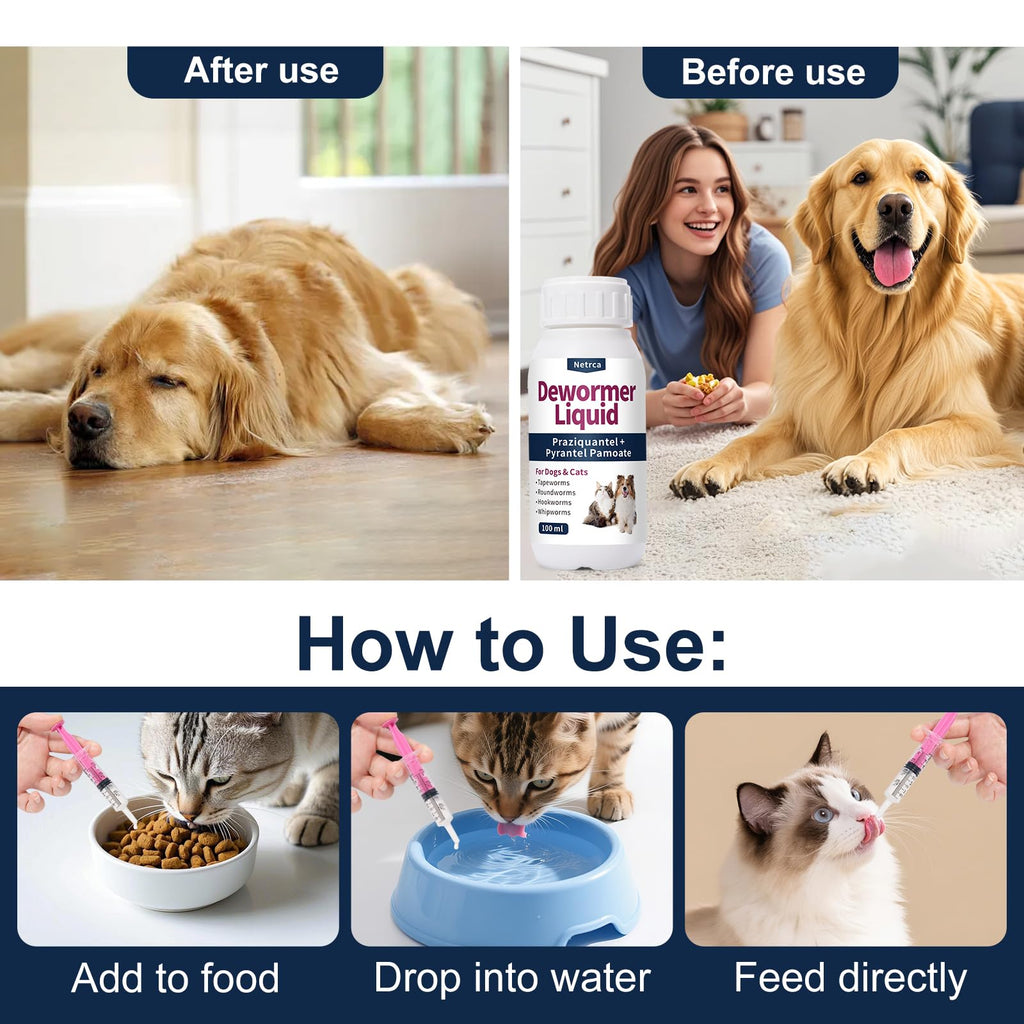 Dewormer Liquid for Dogs & Cats, 100ml J610