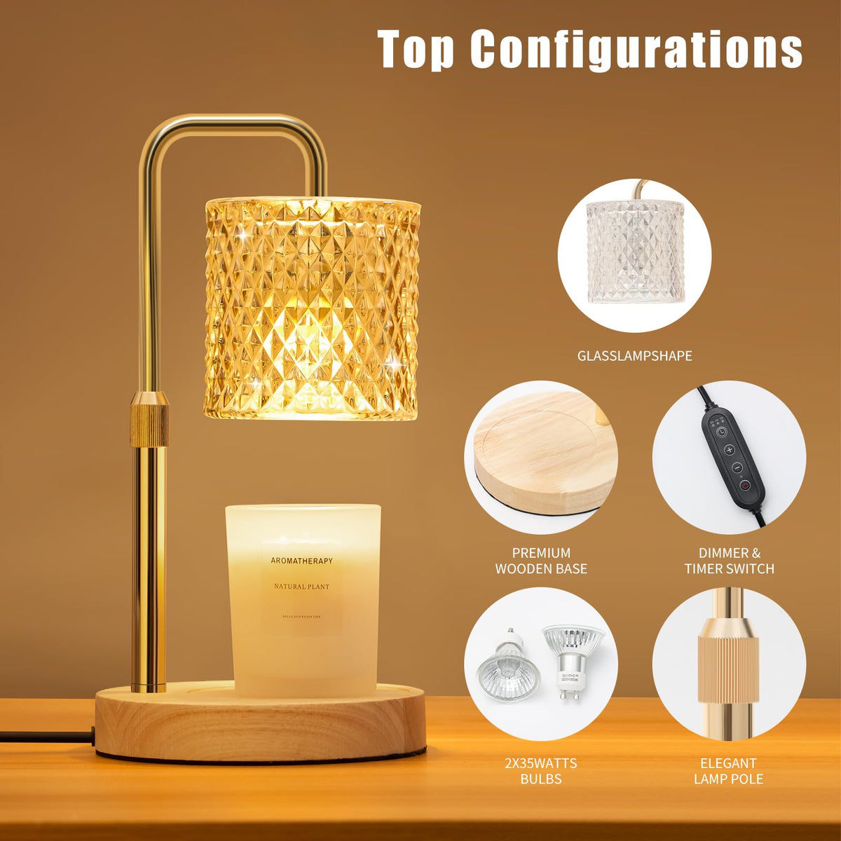 Dimmable Candle Warmer Lamp with Timer V319