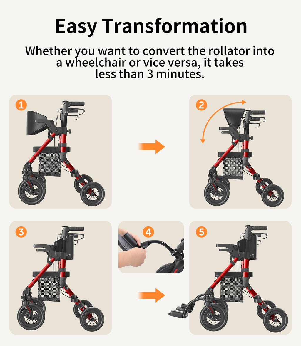 2 in 1 Walker Wheelchair Combo Z348