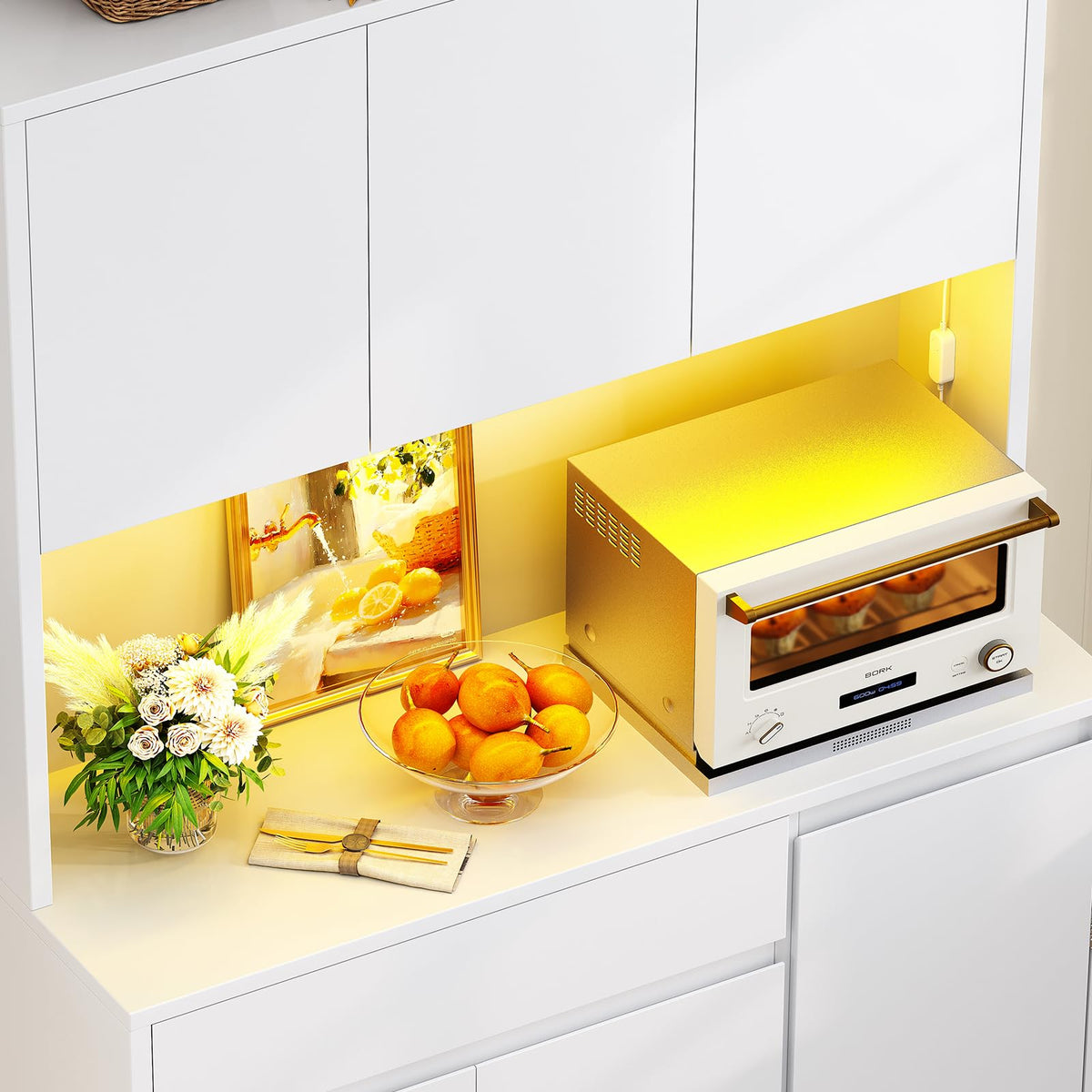 Pantry Cabinet with Charging Station Q17528