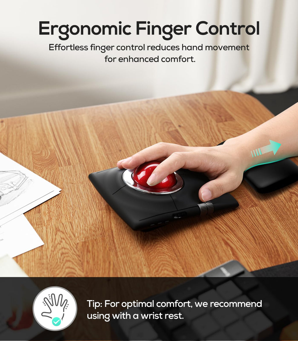 Wireless Ergonomic Trackball Mouse W1475