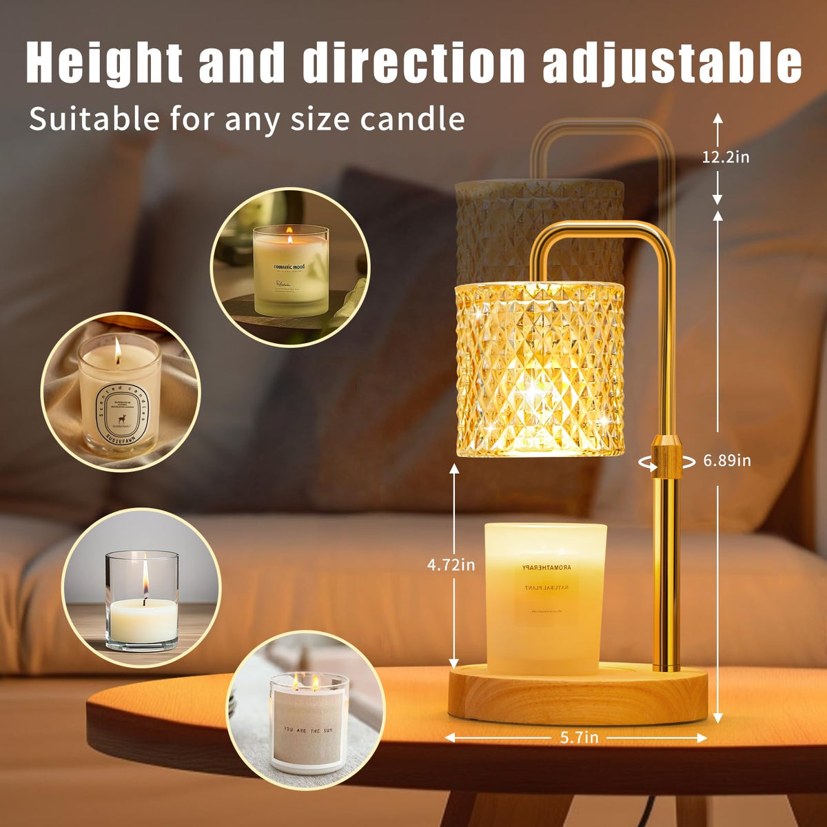 Dimmable Candle Warmer Lamp with Timer V319