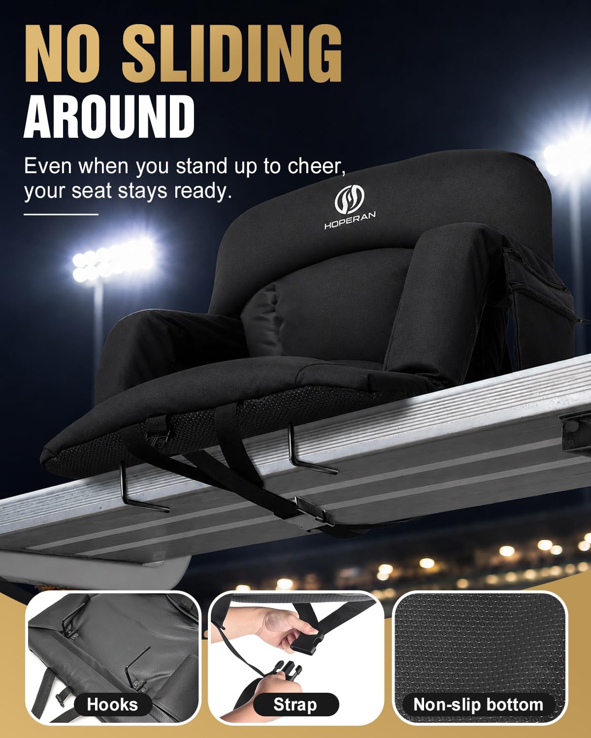 25" Extra Thick Stadium Seats for Bleachers, 2-Pack V49718