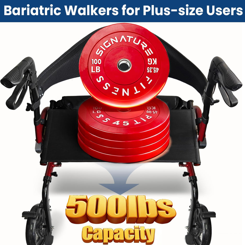 Bariatric Rollator Walker with Wide Seat C828398