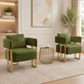 Green Teddy Accent Chair Set of 2 Upholstered Arm Chair O83944