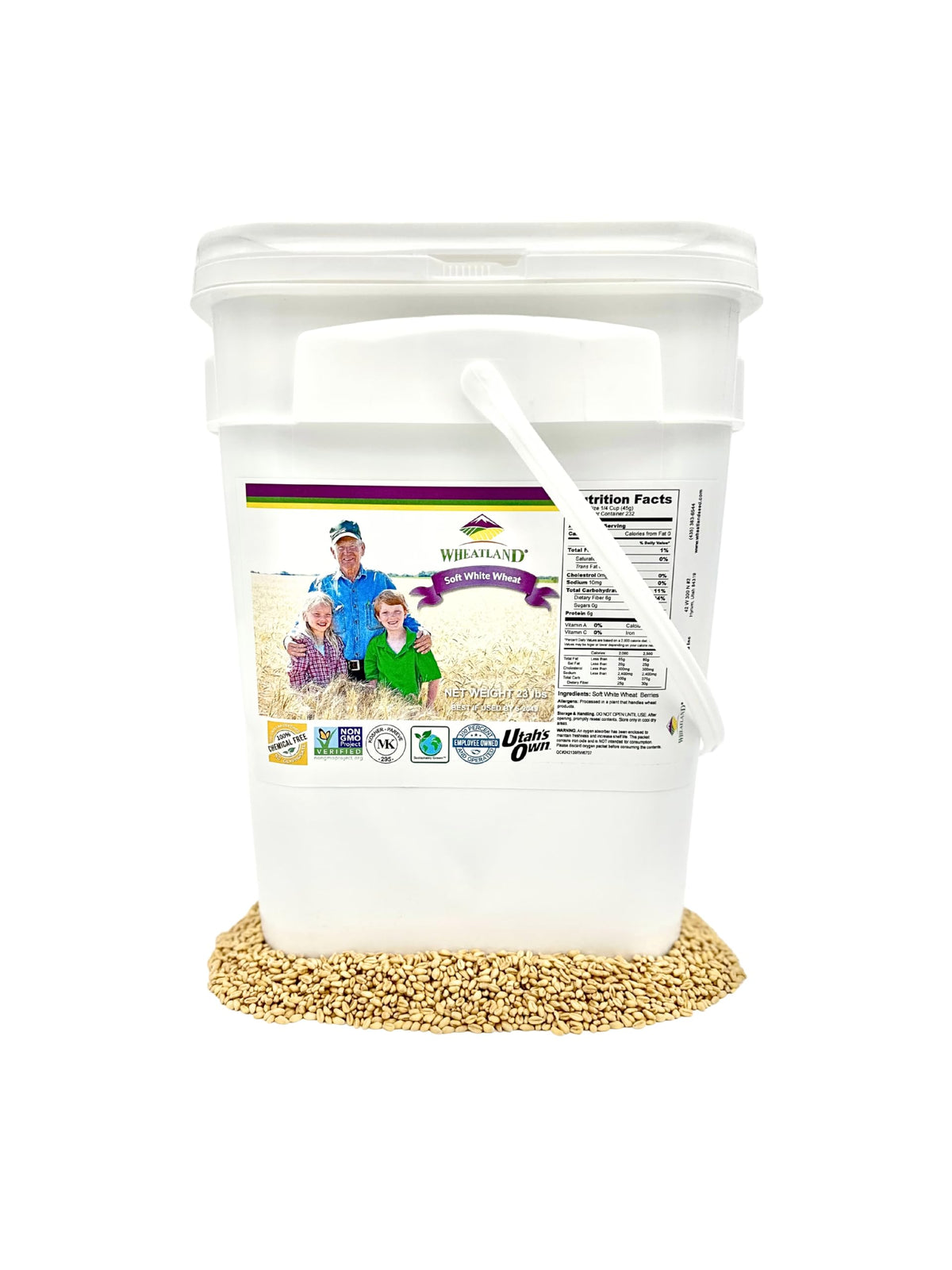 Soft White Wheat Berries 23 lbs Non-GMO A942828