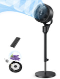 80° Oscillating Standing Fan, 20dB Quiet, 3 Speeds, Remote, Adjustable Height A64045