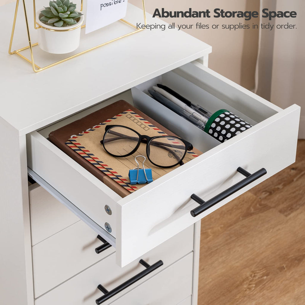 White 7 Drawer Wood File Cabinet Q8848