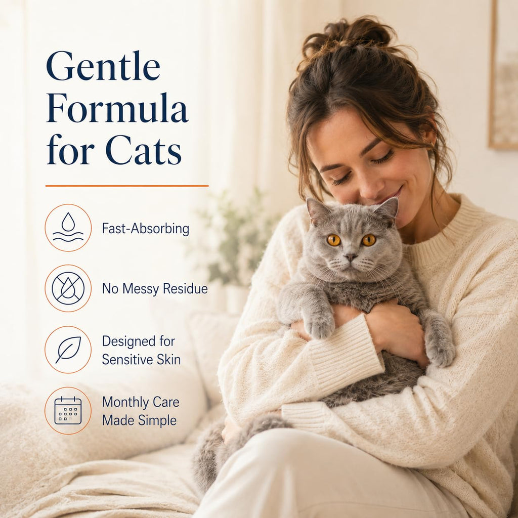 Waterproof Topical Flea & Tick Preventative for Cats, 6 Doses I2689