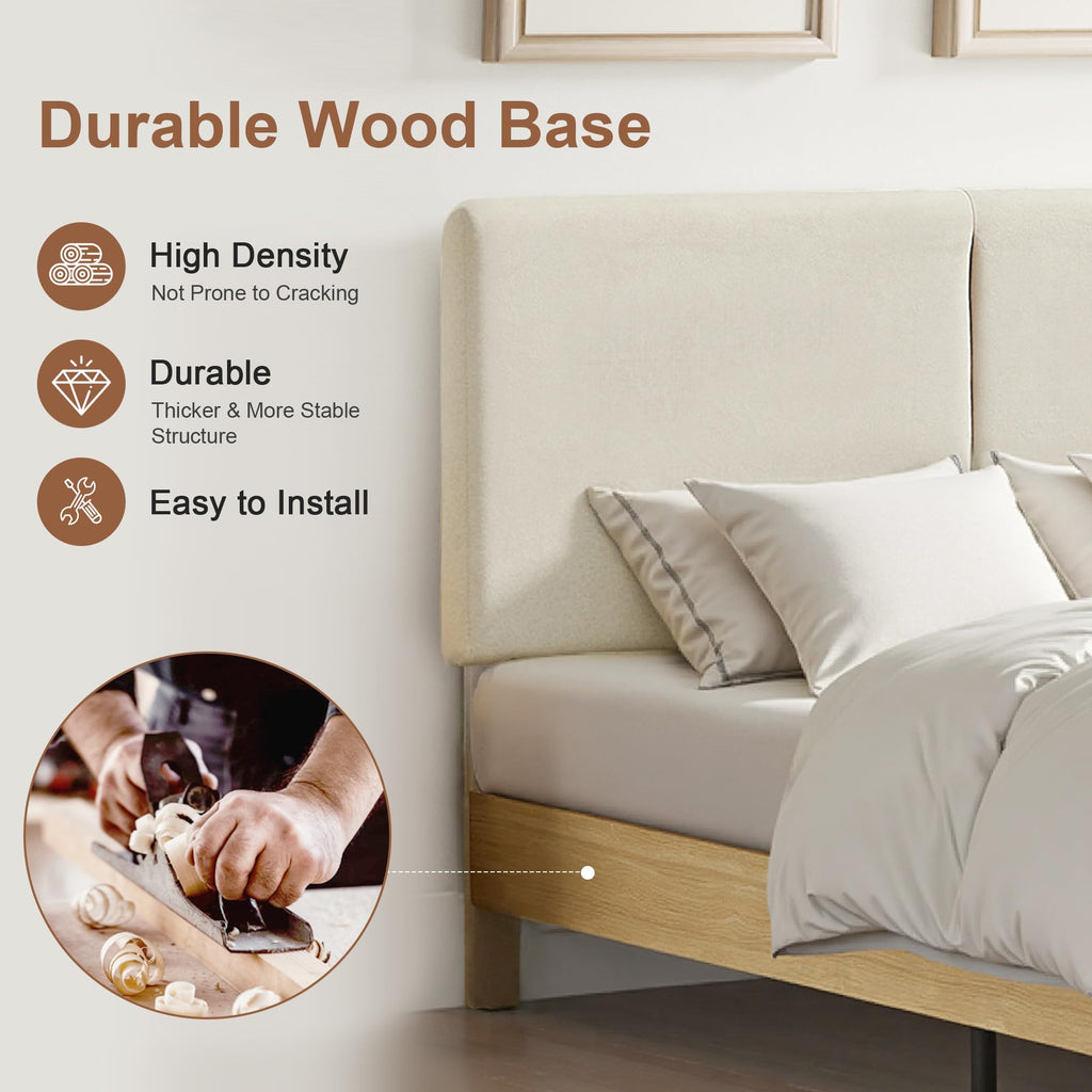 Queen Size Upholstered Platform Bed Frame with Headboard C29613