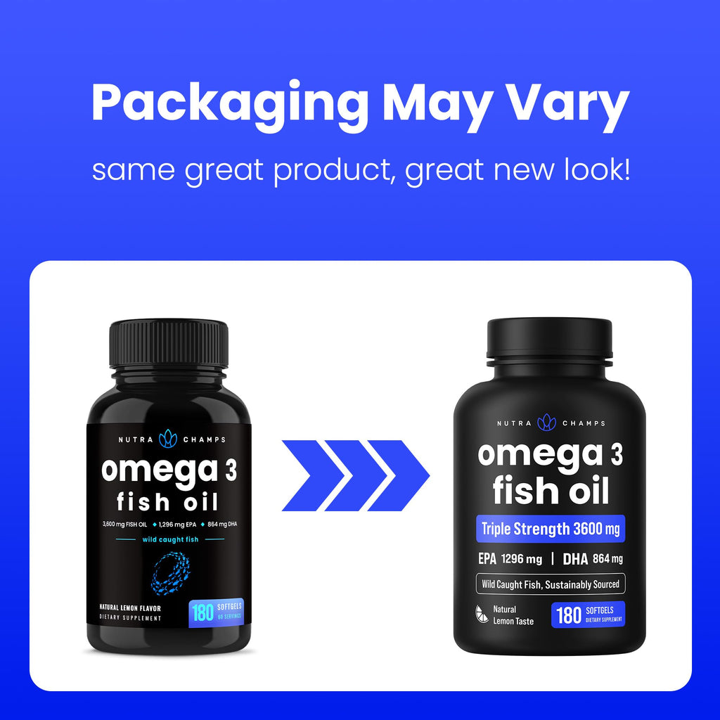 Omega 3 Fish Oil 3600 mg 180 Softgels L8511