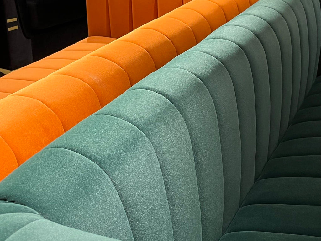 Orange Velvet 80 Inch 3 Seat Sofa B191