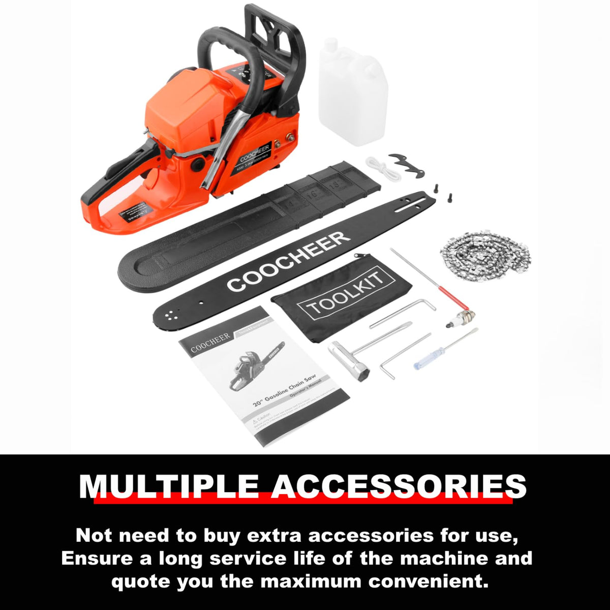 62CC 20 Inch 2-Cycle Gas Chainsaw with Carrying Bag L912624