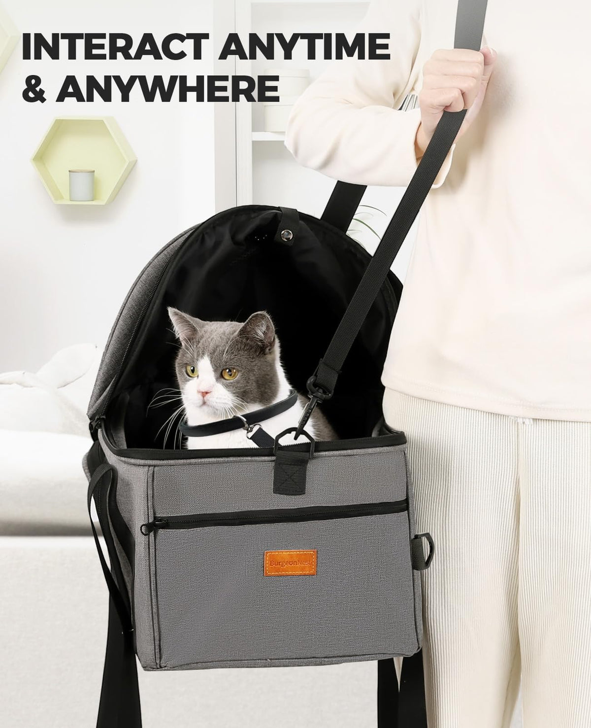 Top-Expandable Cat Carrier with Semi-Open Canopy M5510