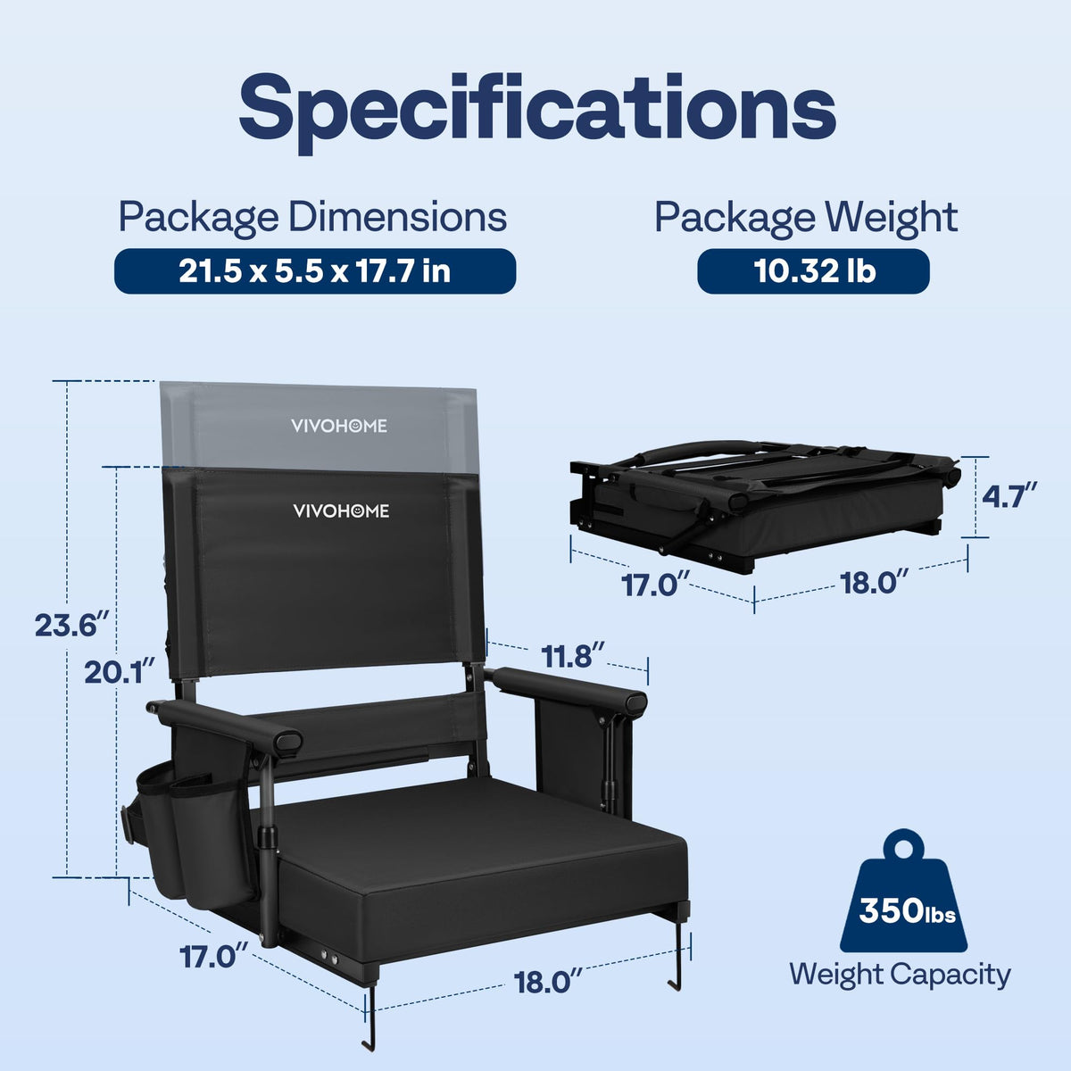 Adjustable High Back Stadium Seats with Cushion T71718