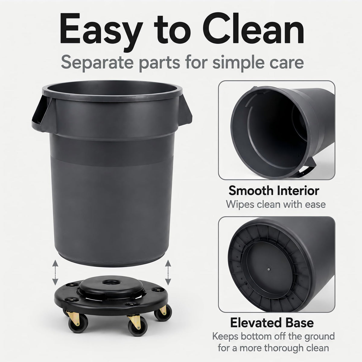 32 Gallon Trash Can with Wheels and Lid, 2 Pack M84669