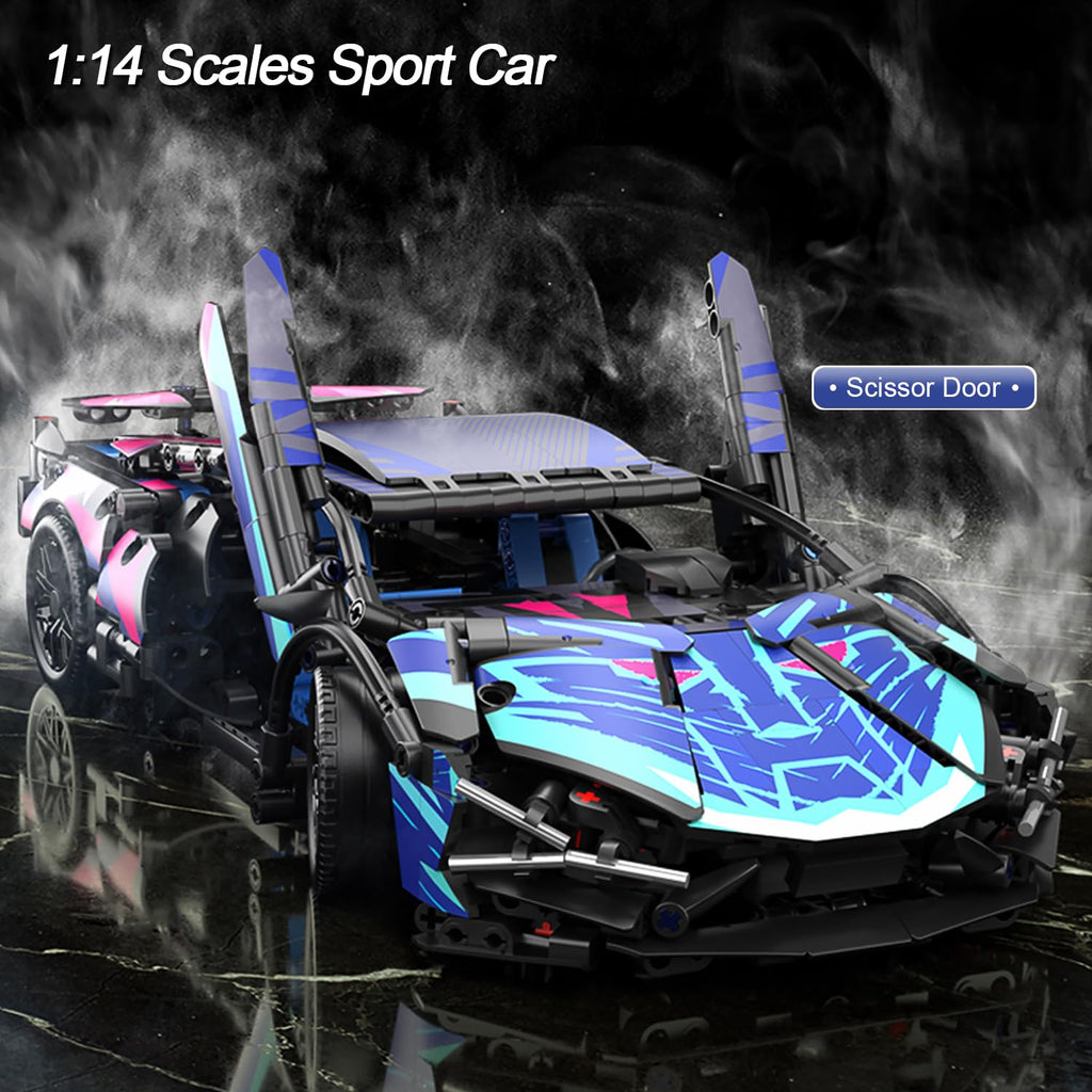 Blue 1:14 Scale Race Car Building Block Set N160
