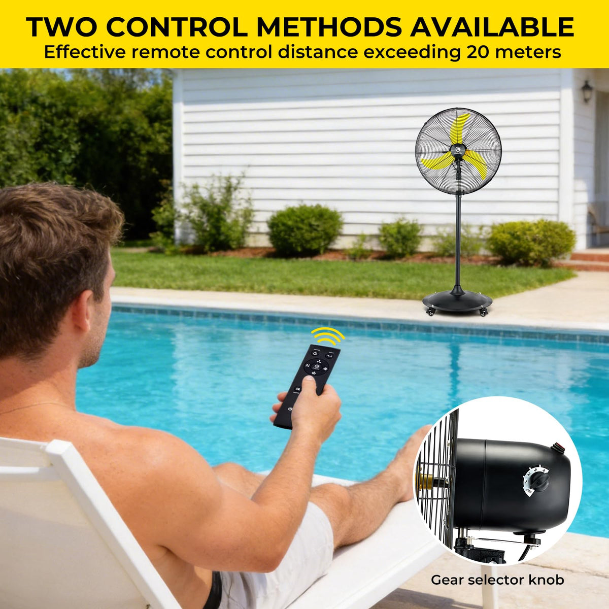 20" Outdoor Oscillating Pedestal Fan Y624575