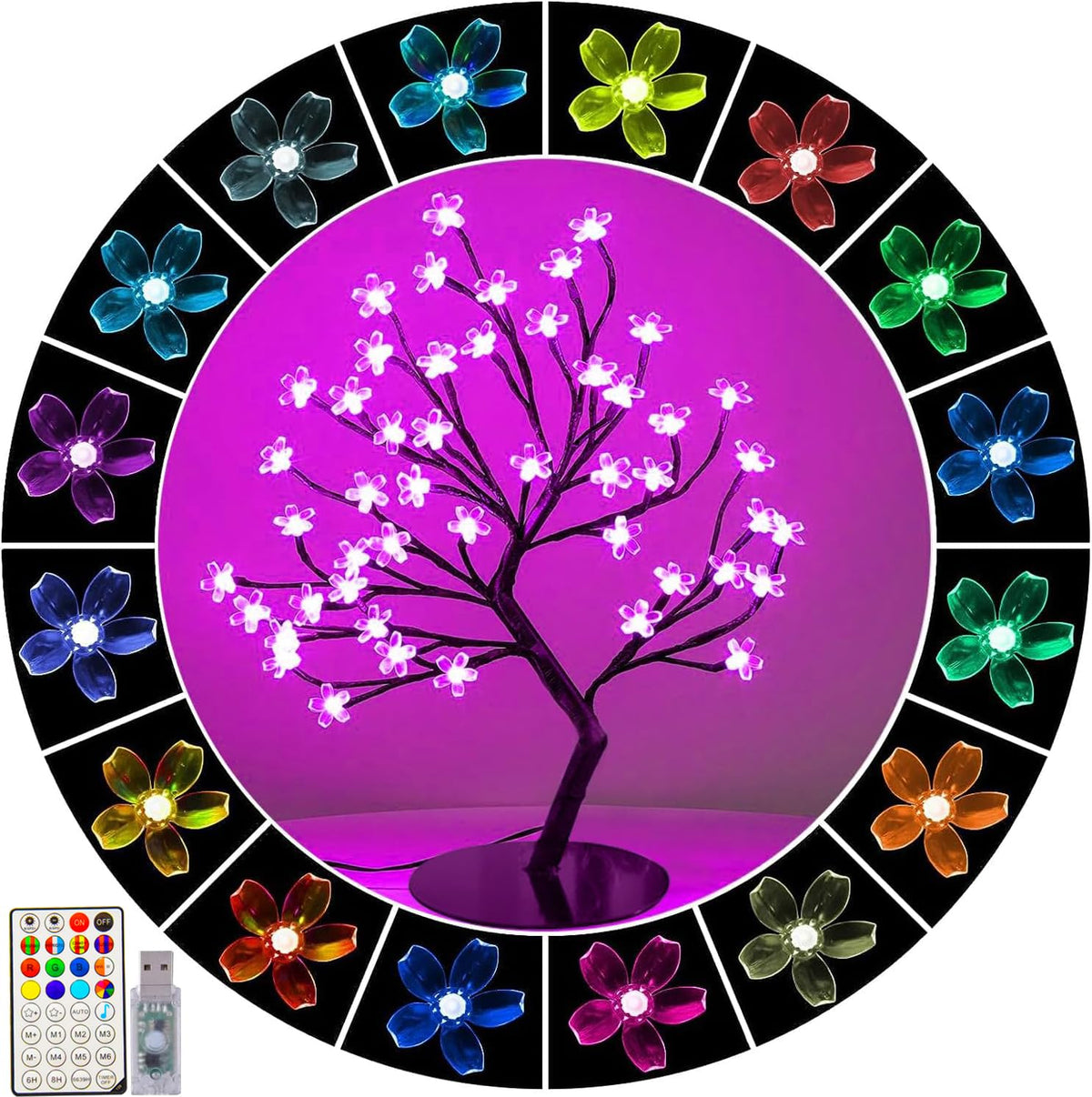 Color-Changing LED Cherry Blossom Tree Light B669628