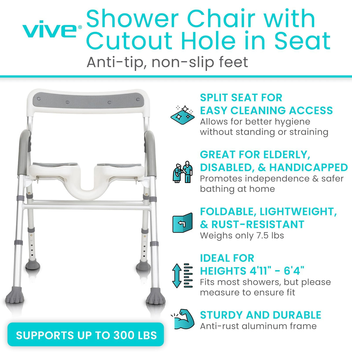 U-Shaped Shower Chair with Arms K667