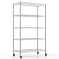 5-Tier Adjustable Steel Wire Shelving with Wheels J9486