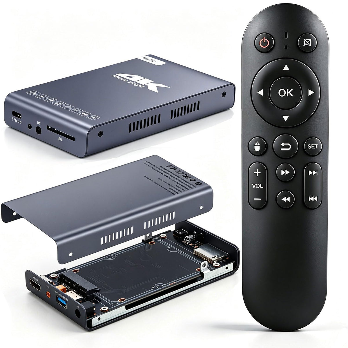 4K 60Hz H.265 Ultra HD Digital Media Player & HDD Enclosure 2 in 1 O979