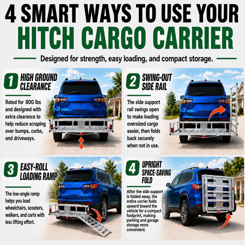 Aluminum Hitch Cargo Carrier with Ramp R560349