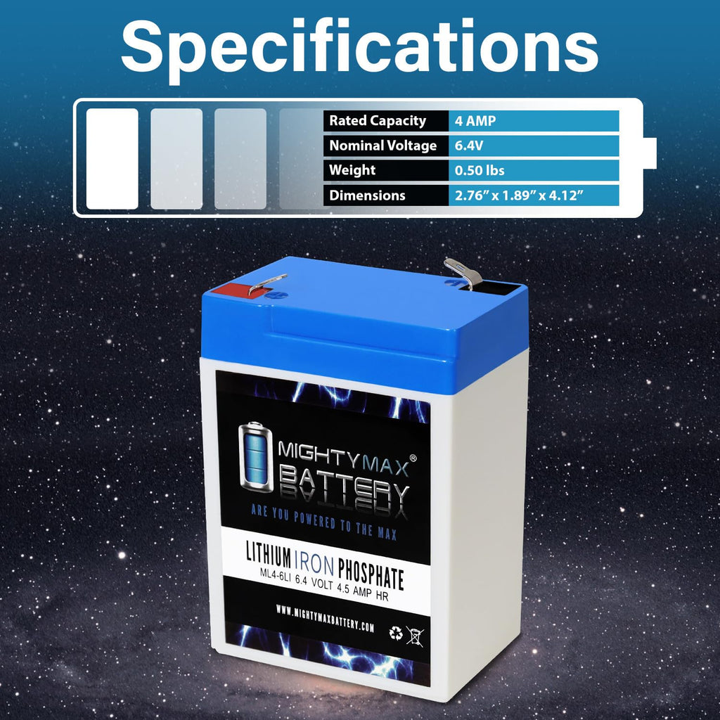 6V 4.5AH Lithium Replacement Battery W32244