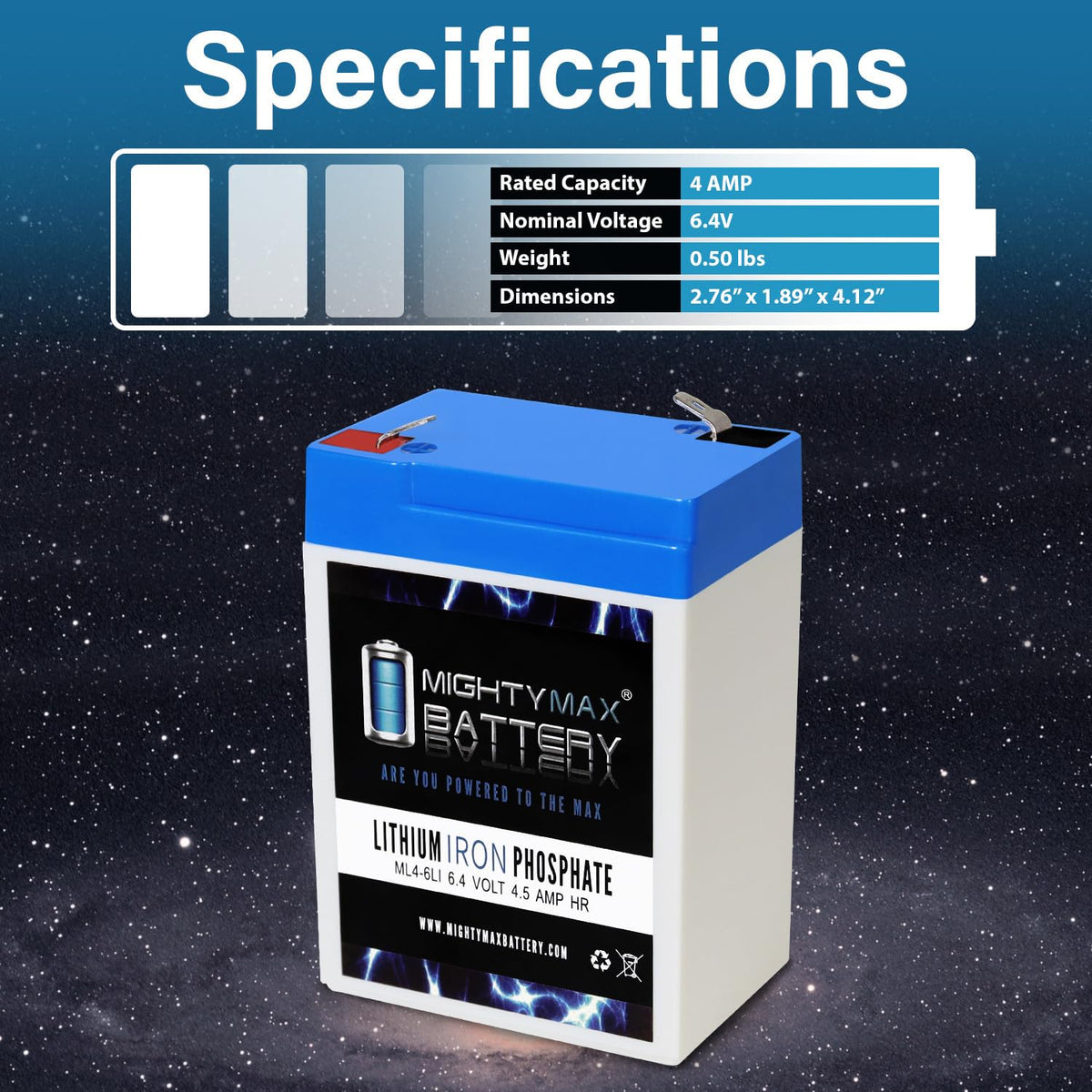 6V 4.5AH Lithium Replacement Battery W32244