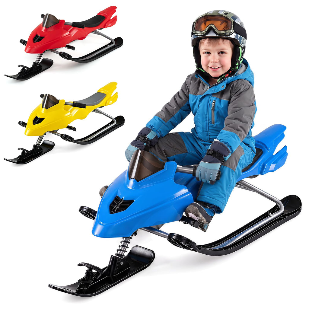 Snow Racer Sled with Brakes, Steering Handle, Tow Ropes N896029