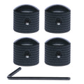 4 Pcs Metal Dome Tone Guitar Control Knobs with Allen Keys Screws Set Black A161662
