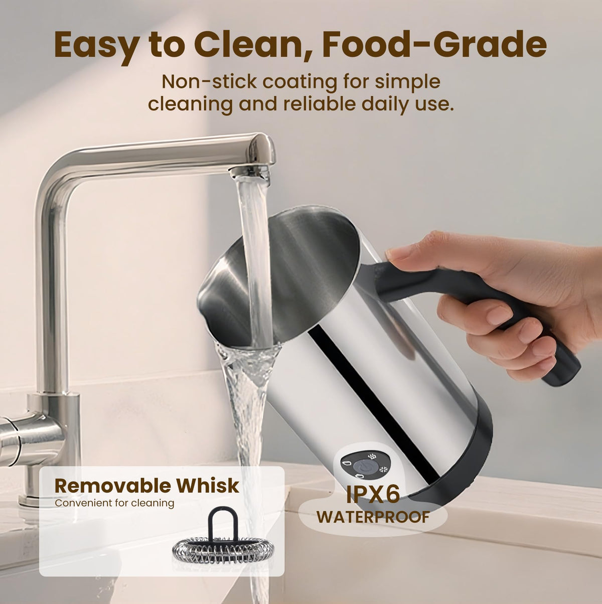 Electric Milk Frother 4-in-1 Foam Maker 10.6 oz C885522