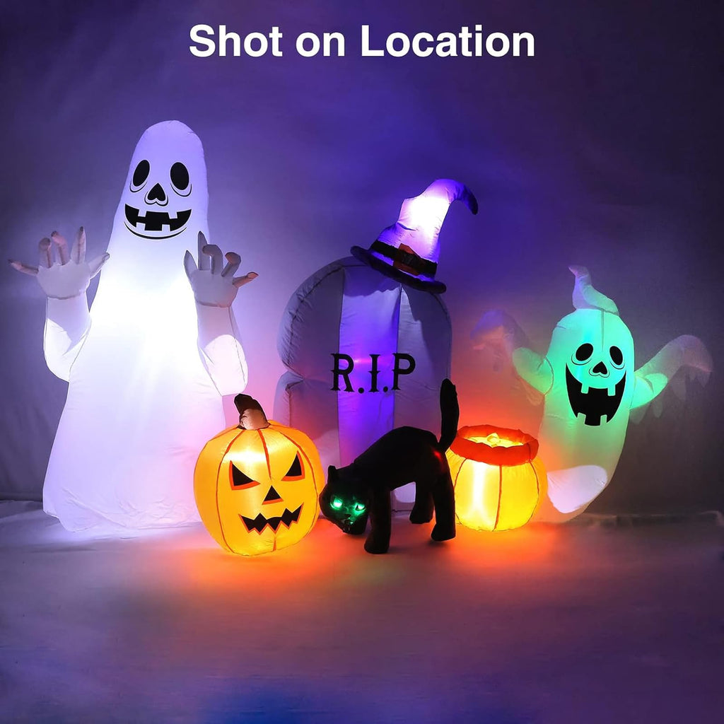 8FT Inflatable Ghost Cat Pumpkin A201