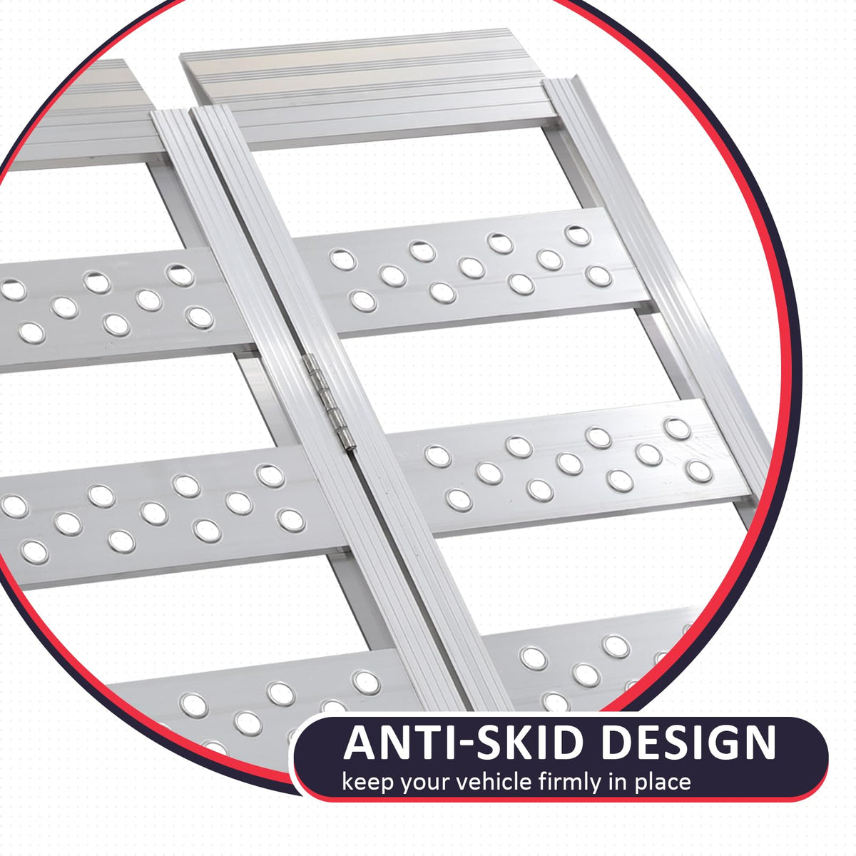 Full Width Aluminum Tri-Fold Loading Ramps with Treads L5652