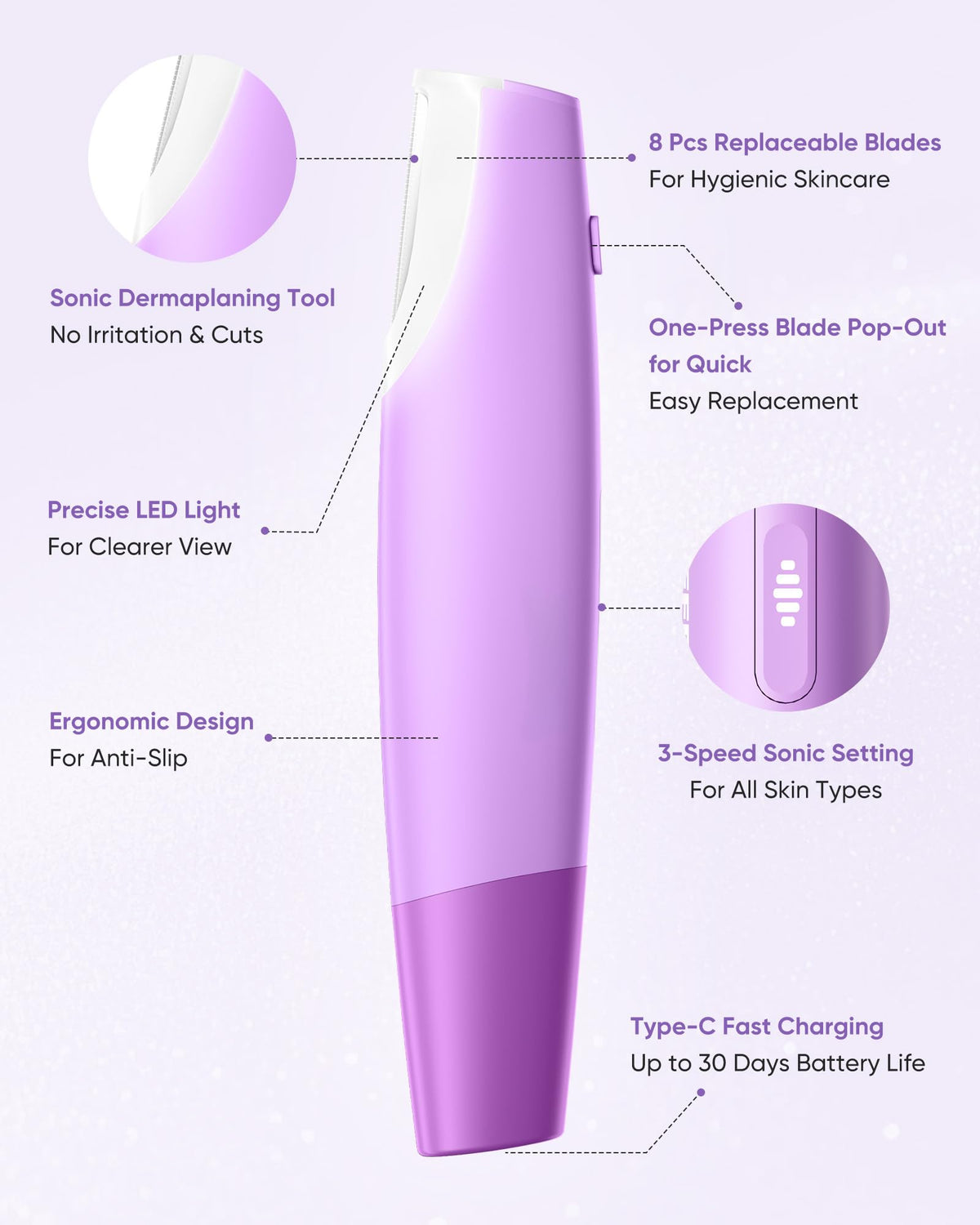 Dermaplaning Tool with 8 Blades G268344