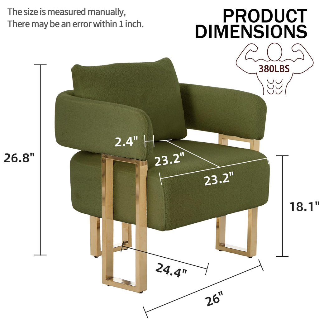 Green Teddy Accent Chair Set of 2 Upholstered Arm Chair O83944