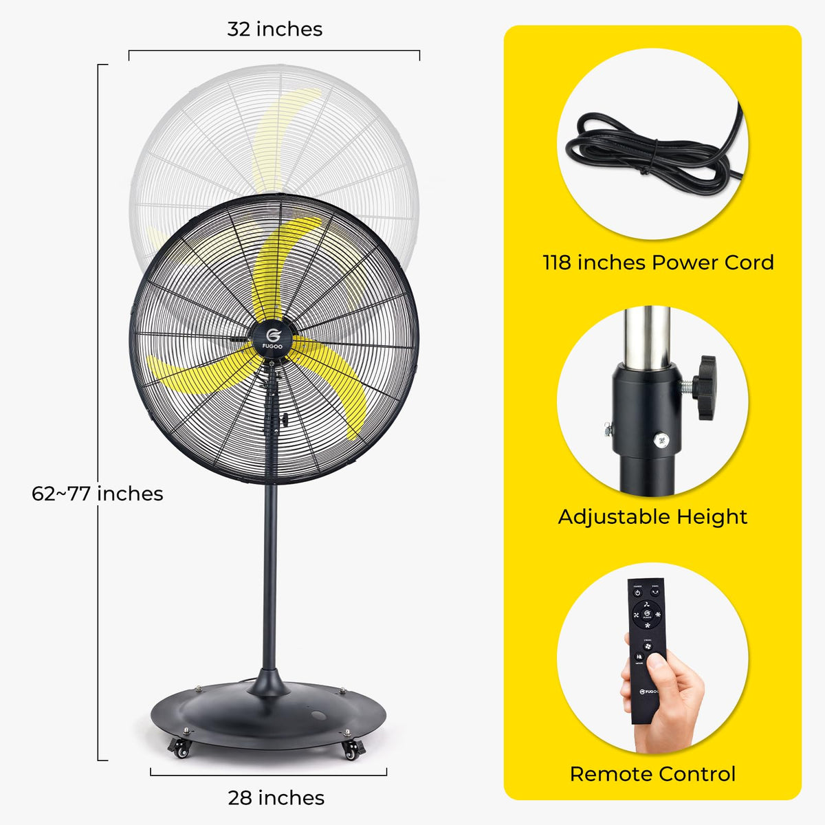 20" Outdoor Oscillating Pedestal Fan Y624575