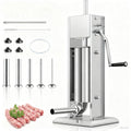 Manual Sausage Stuffer, 2 Speeds, 5 Filling Tubes, 11Lb/5L Stainless Steel T418