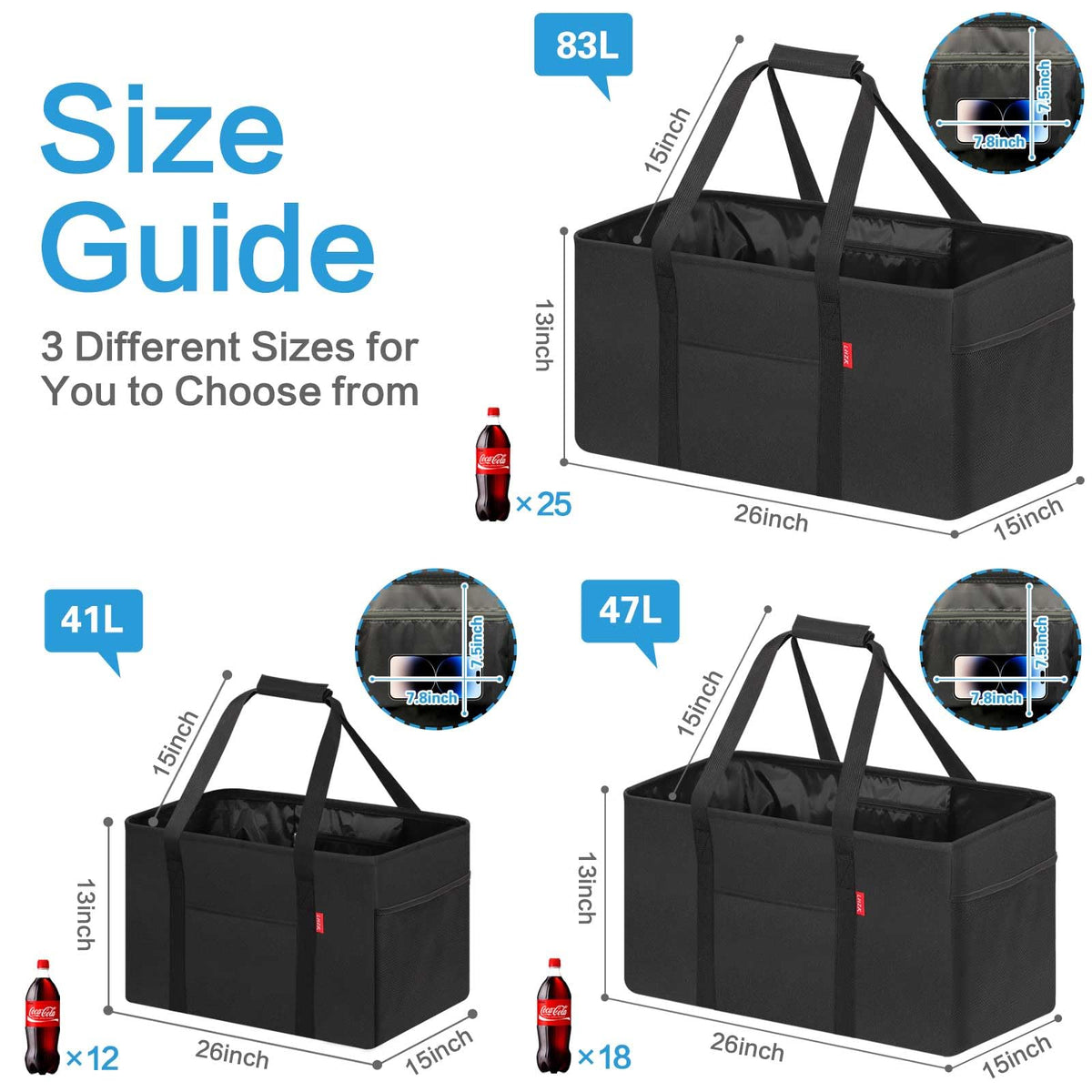 2 Pack Large Utility Tote Bag with Metal Wire Frame Y430370