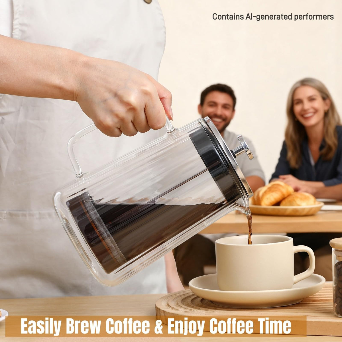 34oz Double Wall Borosilicate Glass French Press Coffee Maker A347