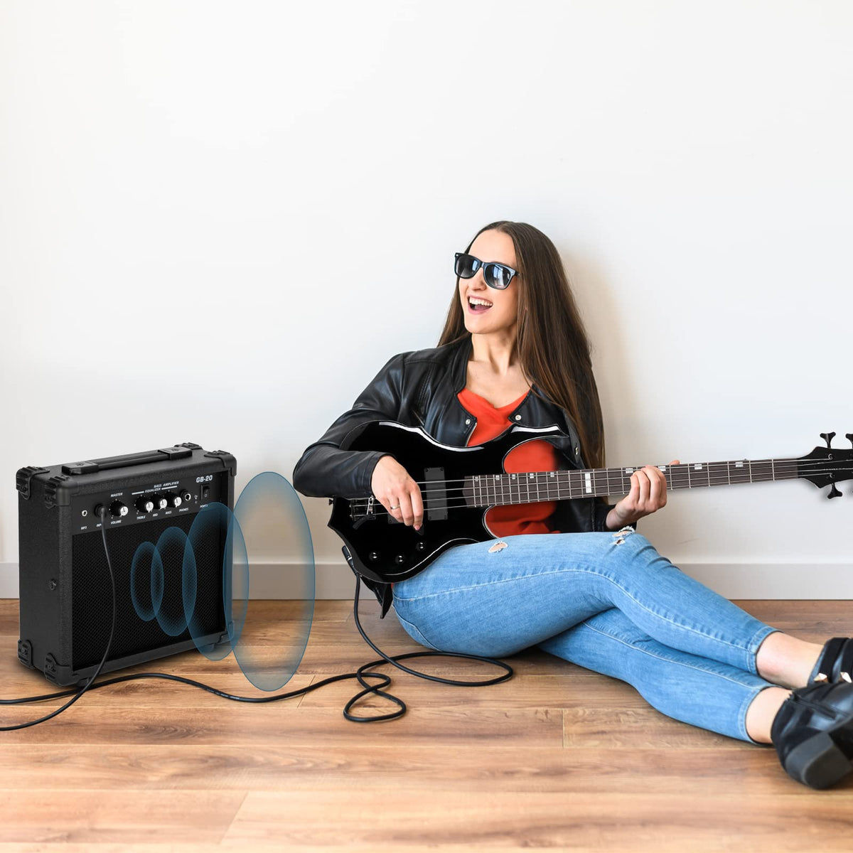 Full Size Flame Design Electric Bass Guitar Kit N116833