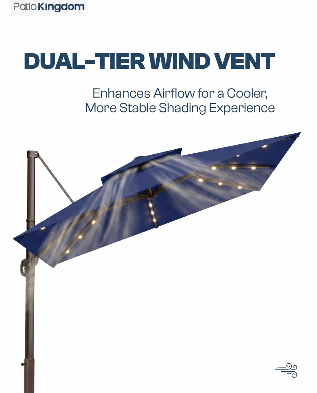 11x11 FT Double-Top Cantilever Patio Umbrella with Lights Q34729