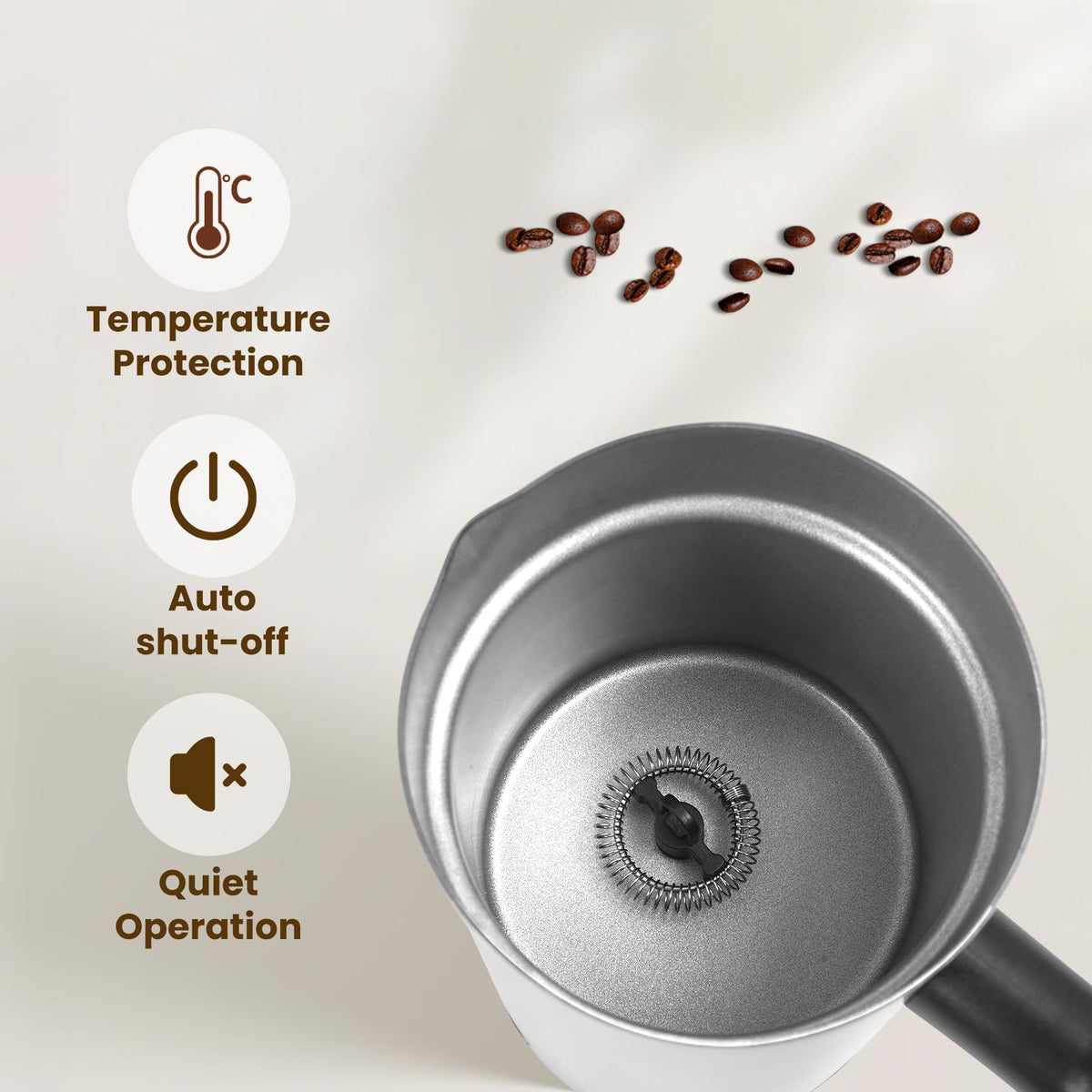 Electric Milk Frother 4-in-1 Foam Maker 10.6 oz C885522