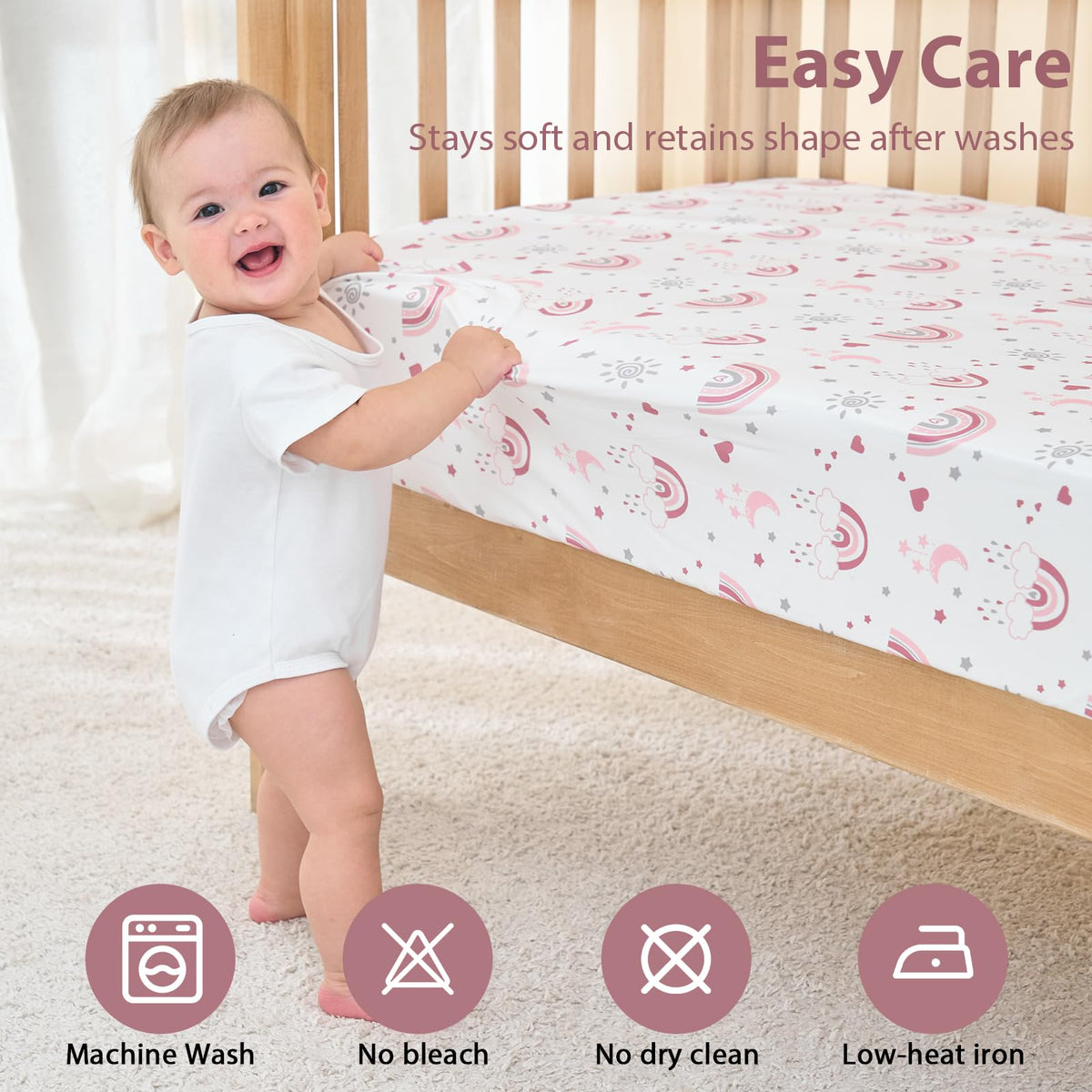 3 Pack Fitted Crib Sheets 52”x28” Y8345
