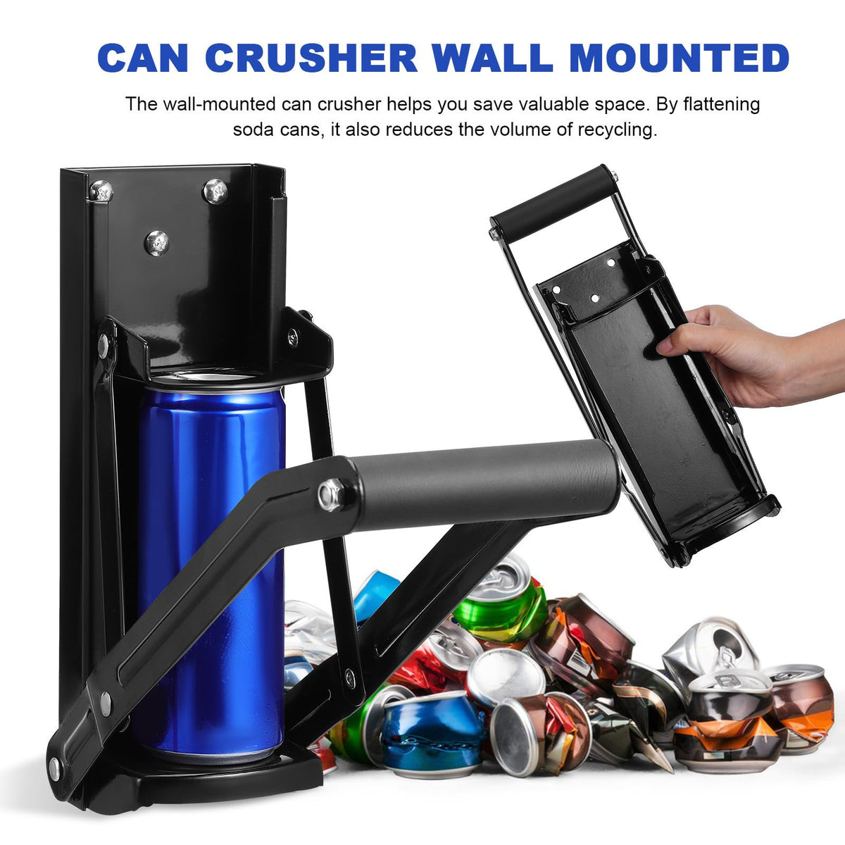 Wall Mounted Can Crusher with Bottle Opener F476